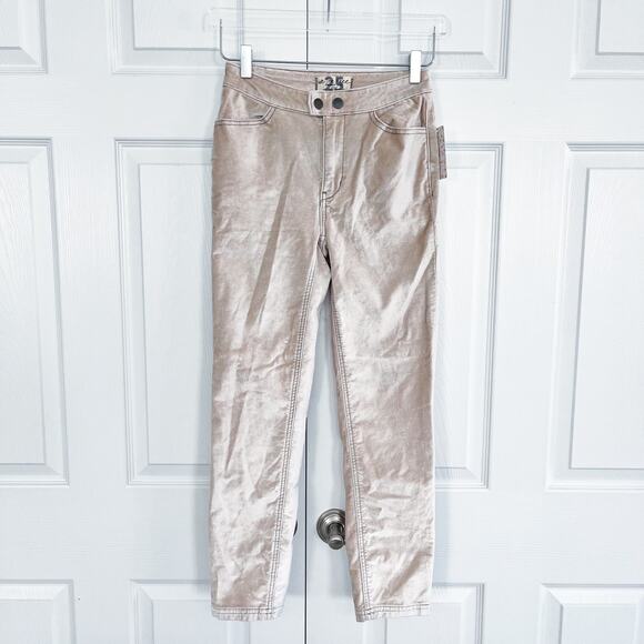 Free People Sweet Jane Velvet Skinny Fit Jeans in Champagne - Picture 3 of 8